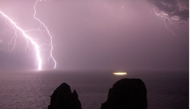 Thunderstorm over sea