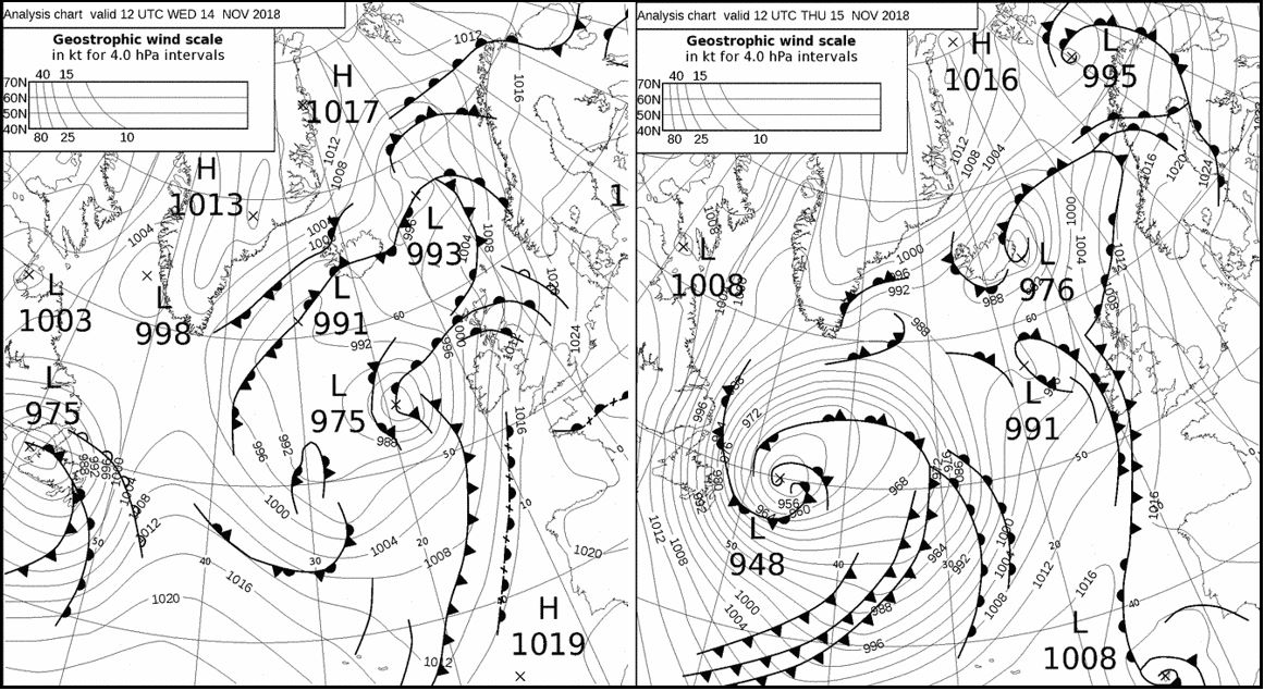 Two weather charts