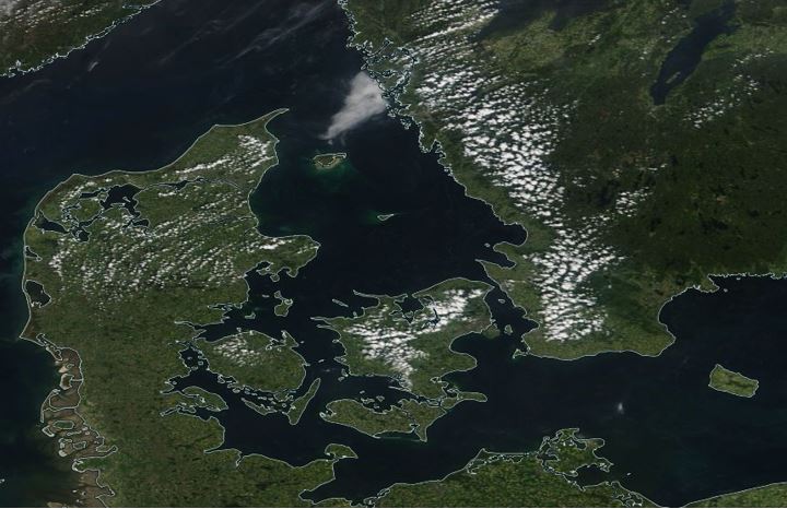 Satellite image from 20th May 2018 displaying a sea breeze 