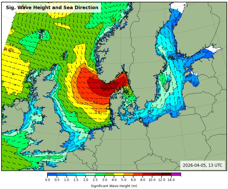 Wave forecast map