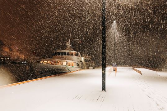 Snow can easily cause very poor visibility