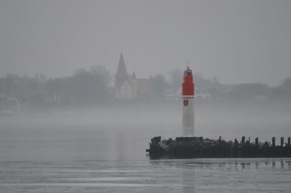 Fog in harbour
