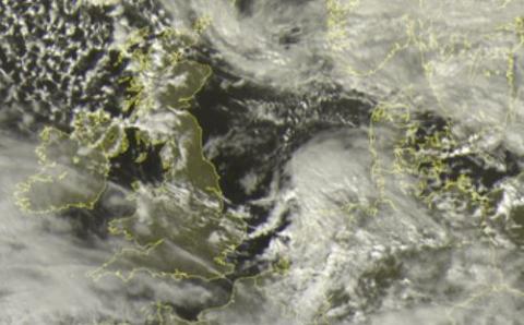 Satellite image of Northern Europe